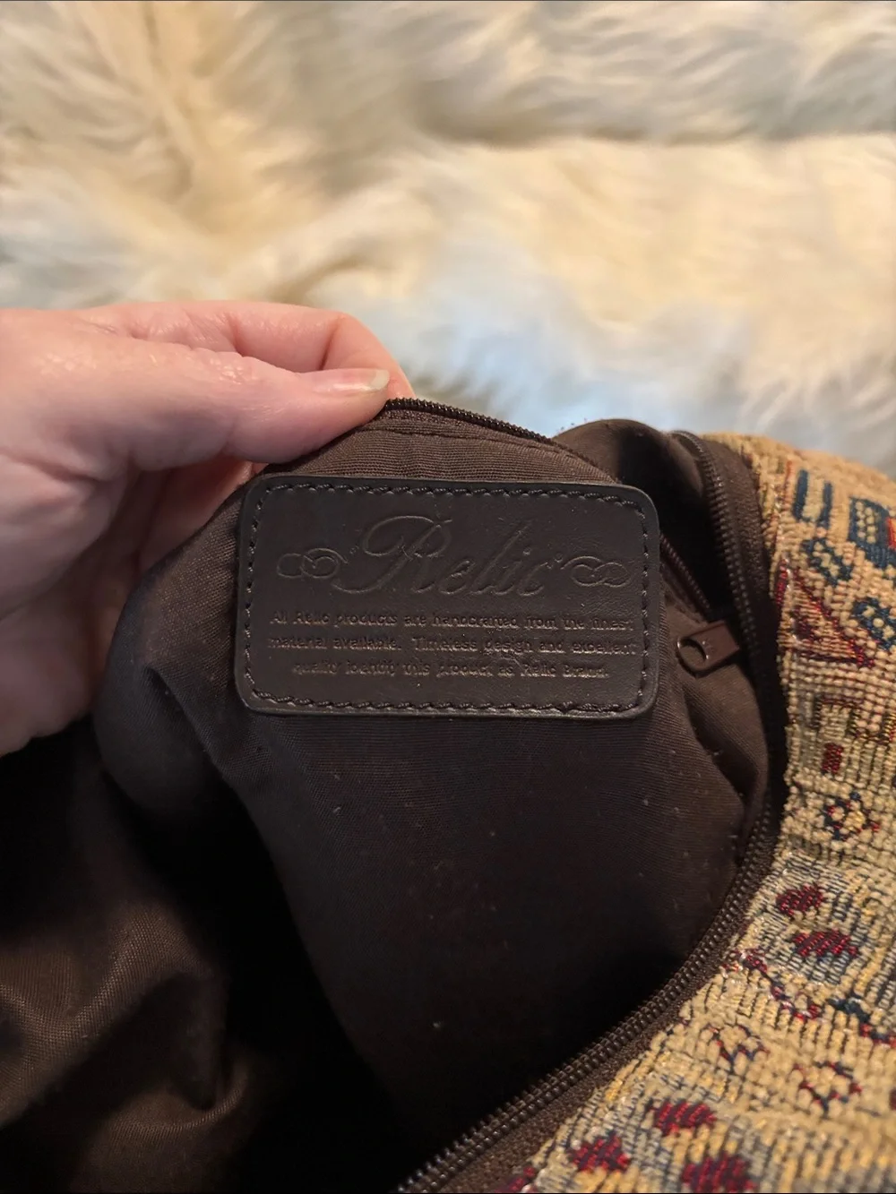 Relic Tapestry-Style sling bag